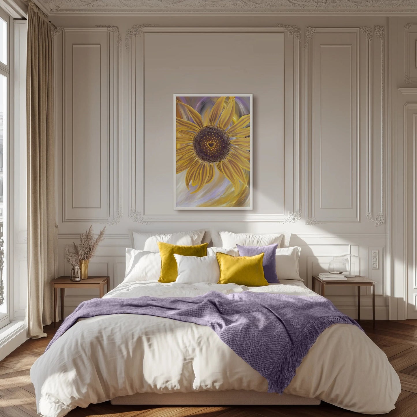 Bright Framed Canvas Art | Flower of the Sun Artlyheart