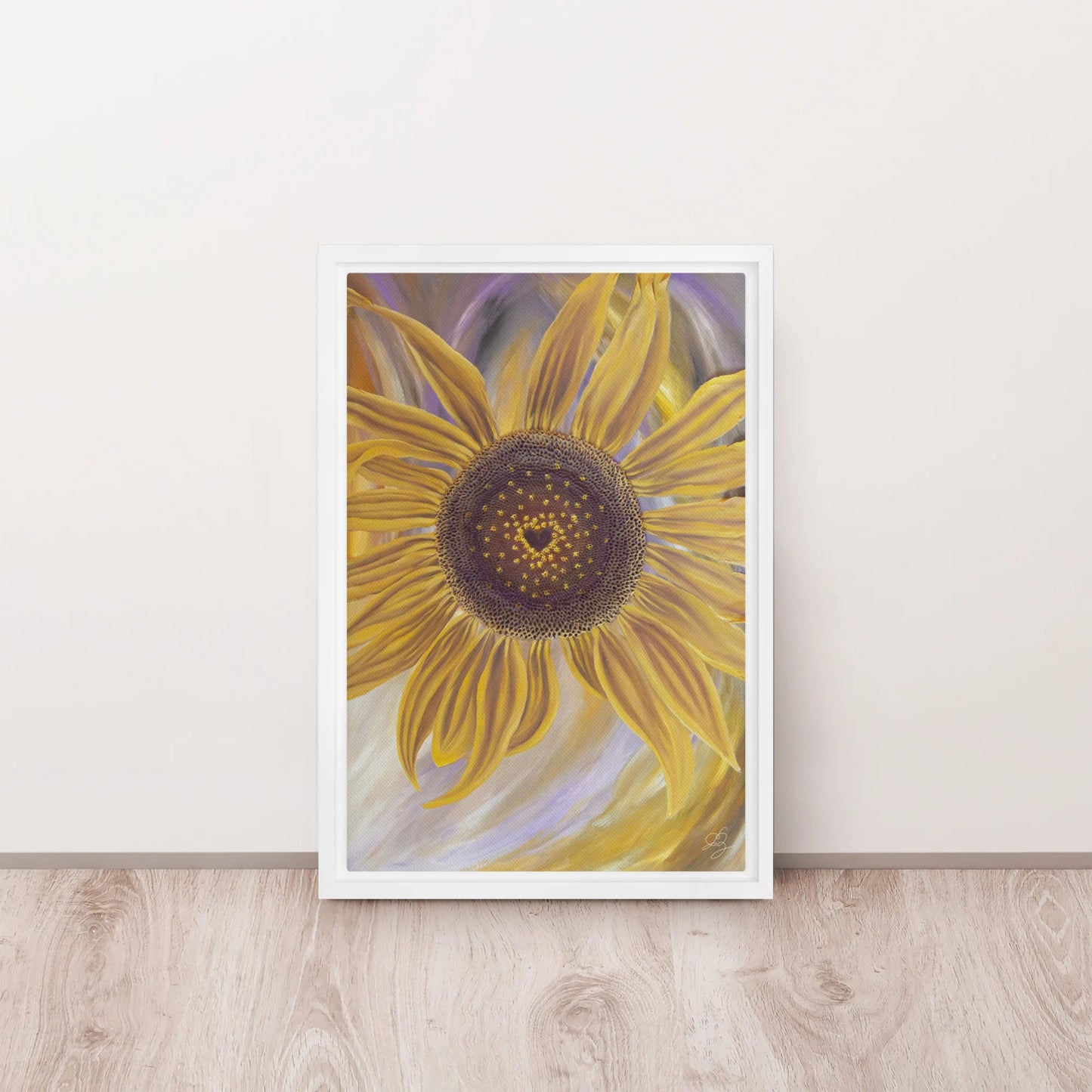Bright Framed Canvas Art | Flower of the Sun Artlyheart