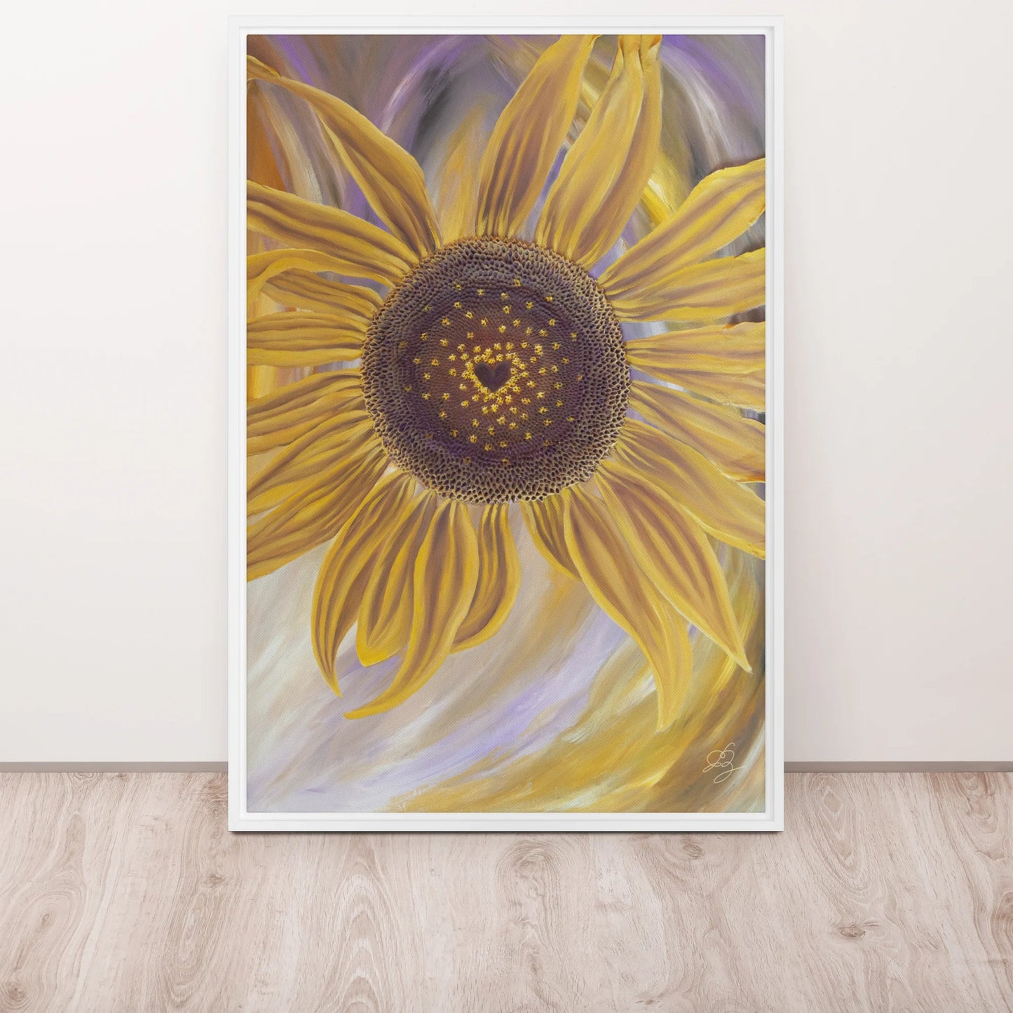 Bright Framed Canvas Art | Flower of the Sun Artlyheart