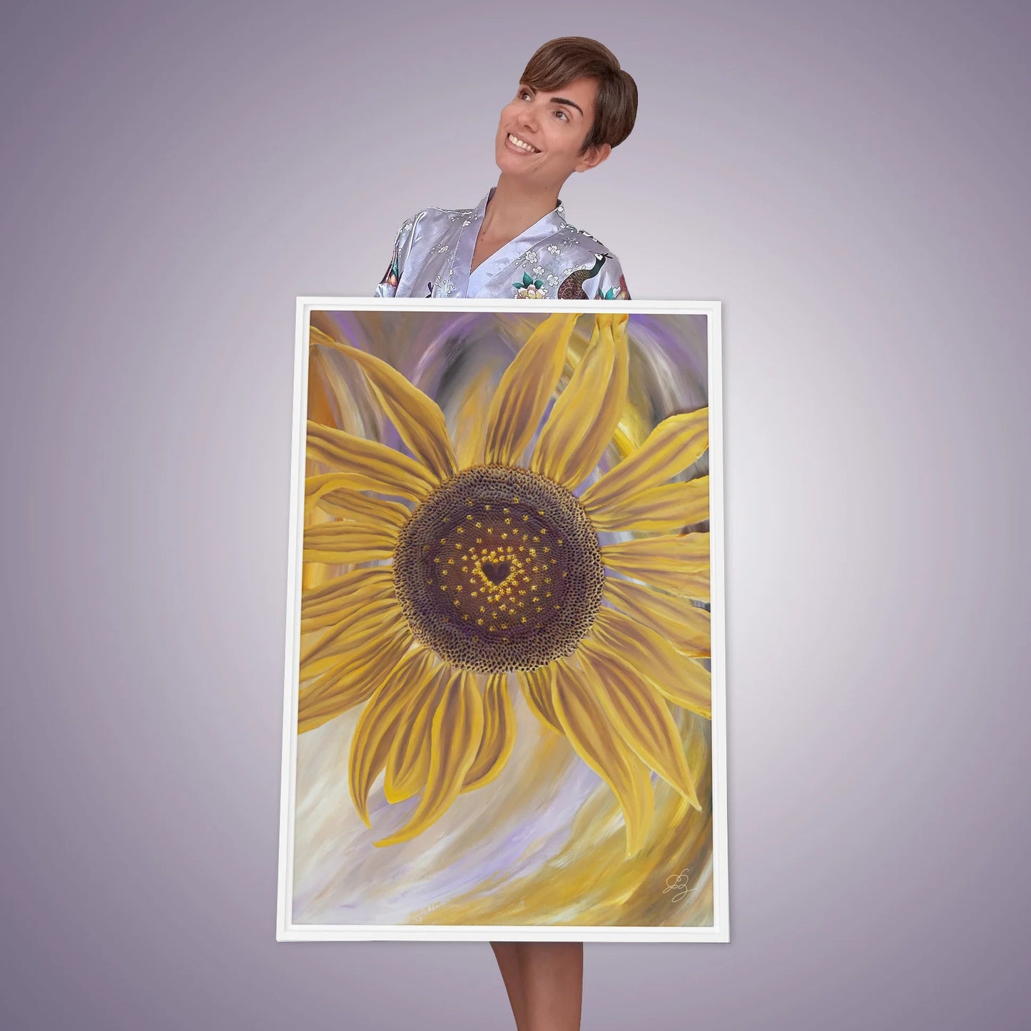 Bright Framed Canvas Art | Flower of the Sun Artlyheart