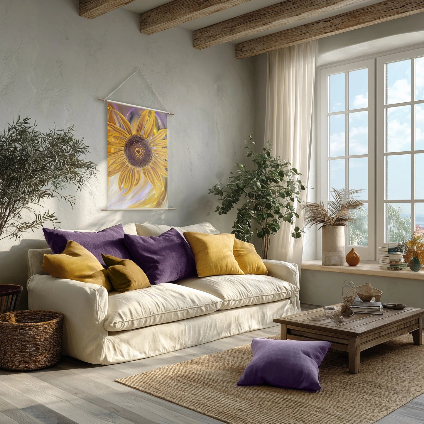 Bright Scroll Art for Home Decor | Flower of the Sun Artlyheart
