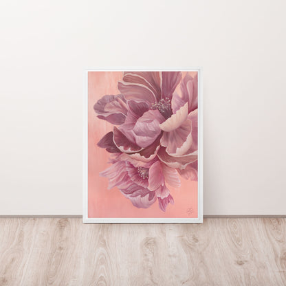 Peony's Tale – Pine Framed Canvas